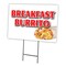 Signmission Breakfast Burrito Yard Sign & Stake outdoor plastic coroplast window, C-2436 Breakfast Burrito C-2436 Breakfast Burrito - alternate 1
